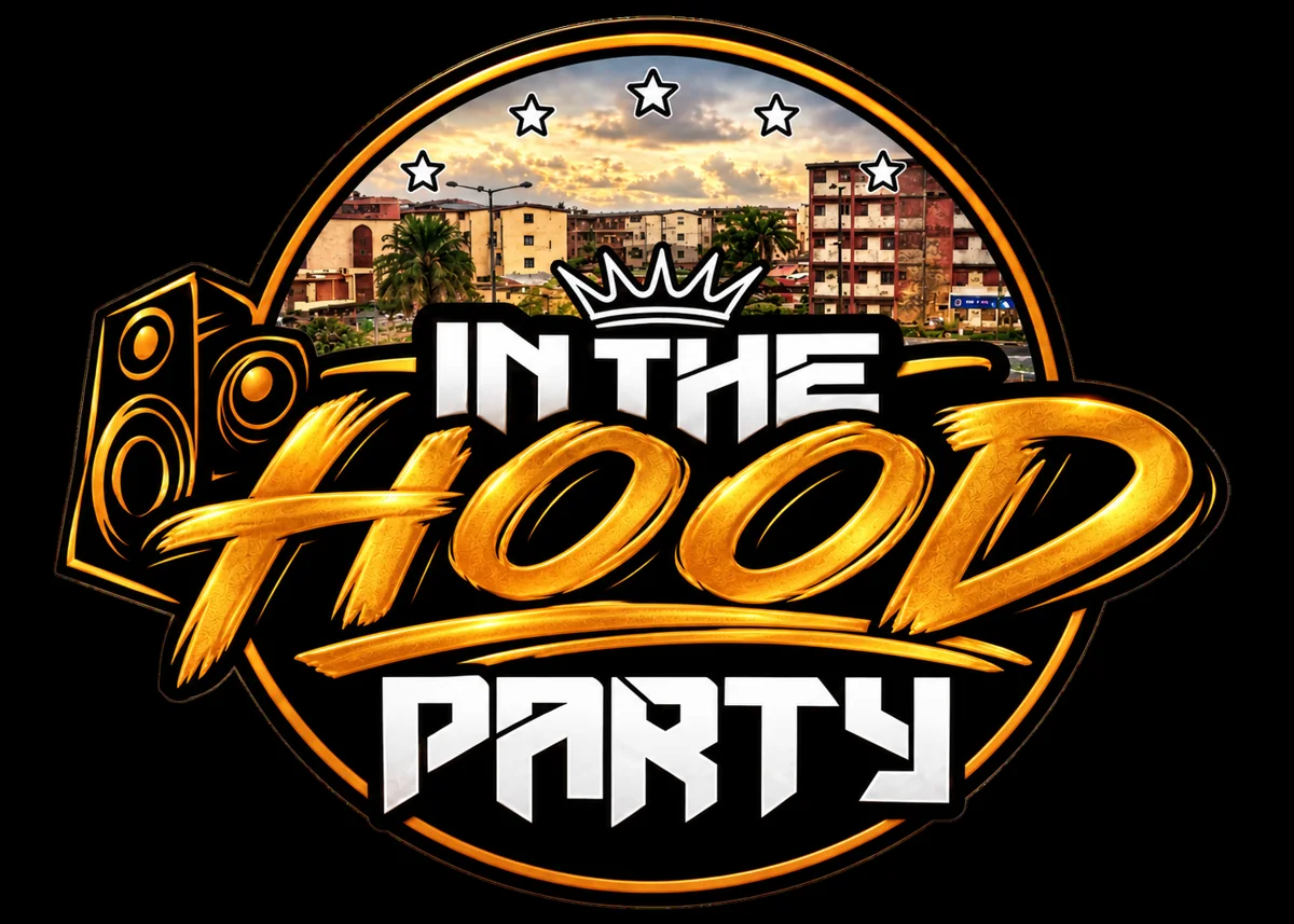 In The Hood Party gold and white emblem