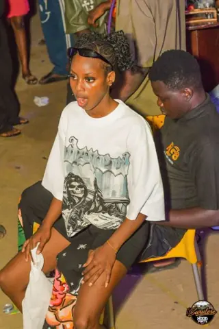 Hood Party event photograph showing a performer or guest at the event