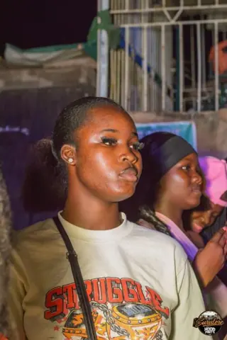 Hood Party event photograph showing a performer or guest at the event