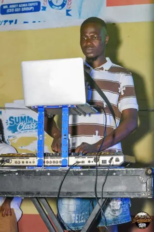 Hood Party event photograph showing a performer or guest at the event
