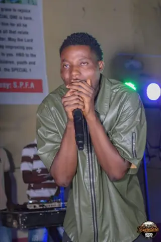 Hood Party event photograph showing a performer or guest at the event