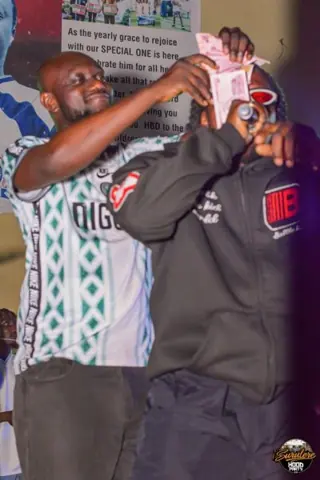 Hood Party event photograph showing a performer or guest at the event