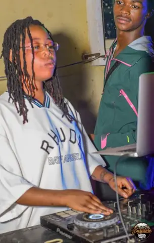 Hood Party event photograph showing a performer or guest at the event