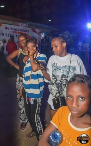 Hood Party event photograph showing a performer or guest at the event