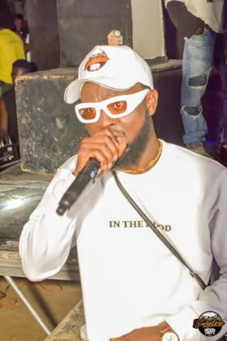 Hood Party event photograph showing a performer or guest at the event
