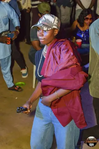 Hood Party event photograph showing a performer or guest at the event
