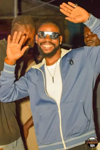 Hood Party event photograph showing a performer or guest at the event