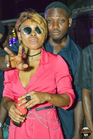 Hood Party event photograph showing a performer or guest at the event