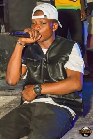 Hood Party event photograph showing a performer or guest at the event